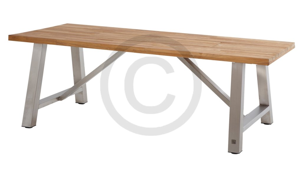 4 seasons outdoor icon table 240 stainless steel teak 